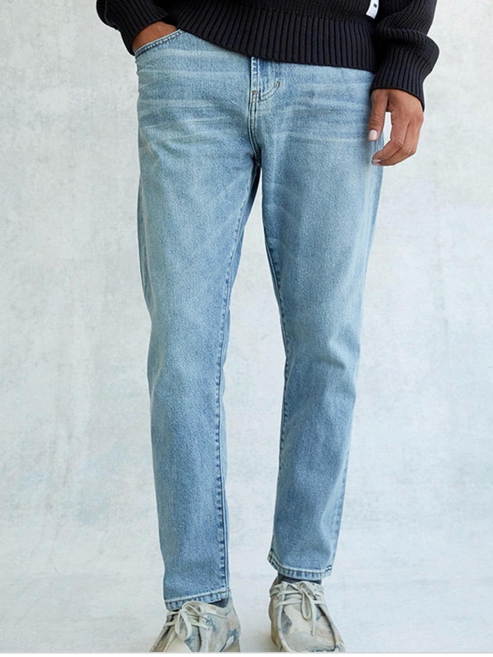 PACSUN Men's Light Blue Slim Taper Jeans